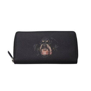 Givenchy Rottweiler Long Wallet Black Leather